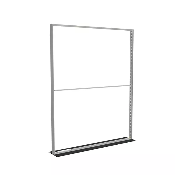 200x250cm - stojąca rama S100D, podświetlenie krawędziowe LED, stopa Mono HPL, profil srebrny