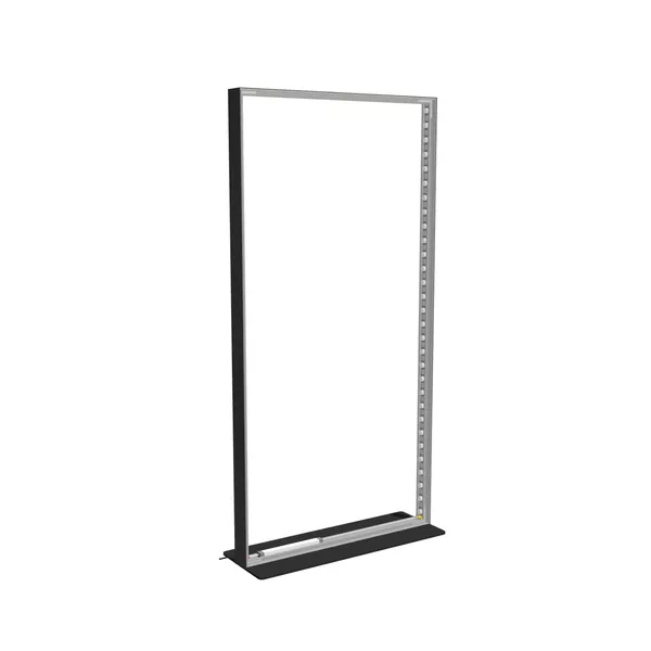 100x200cm - stojąca rama S100D, podświetlenie krawędziowe LED, stopa Mono HPL, profil czarny