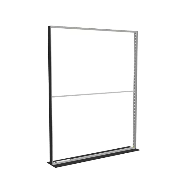 200x250cm - stojąca rama S100D, podświetlenie krawędziowe LED, stopa Mono HPL, profil czarny