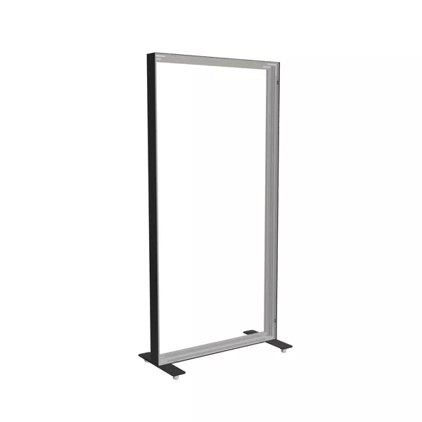 100x200cm - stojąca rama S100T, stopy na kółkach, profil czarny