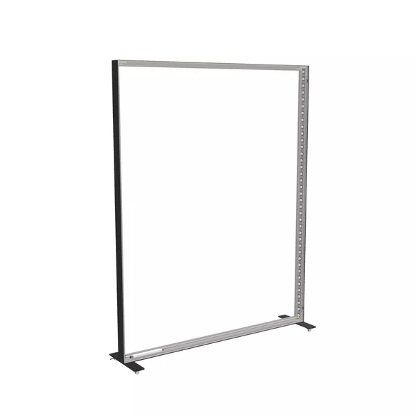 200x250cm - stojąca rama S100T, podświetlenie krawędziowe LED, stopy na kółkach, profil czarny