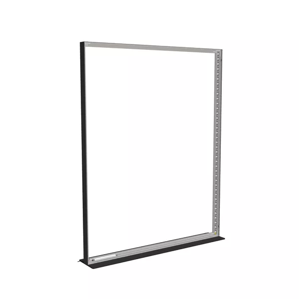 200x250cm - stojąca rama S100T, podświetlenie krawędziowe LED, stopa Mono HPL, profil srebrny
