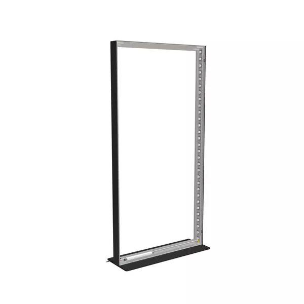 100x200cm - stojąca rama S100T, podświetlenie krawędziowe LED, stopa Mono HPL, profil srebrny