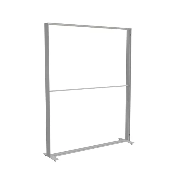 200x250cm - stojąca rama S150D, stopy na kółkach, profil srebrny