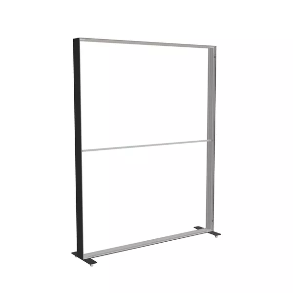 200x250cm - stojąca rama S150D, stopy na kółkach, profil czarny