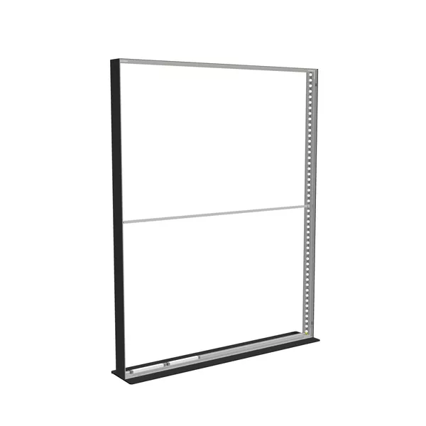 200x250cm - stojąca rama S150D, podświetlenie krawędziowe LED, stopa Mono HPL, profil czarny
