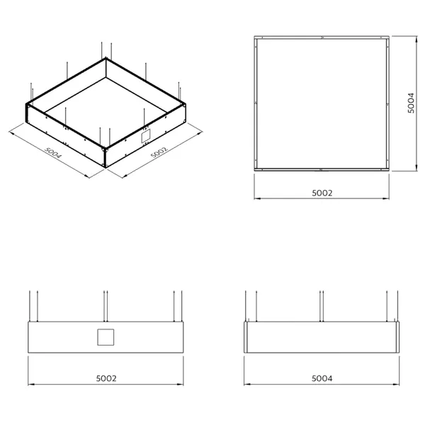500x500x100cm - Podwieszenie podświetlane S4 S100LED , grafika tekstylna, linki z mocowaniem