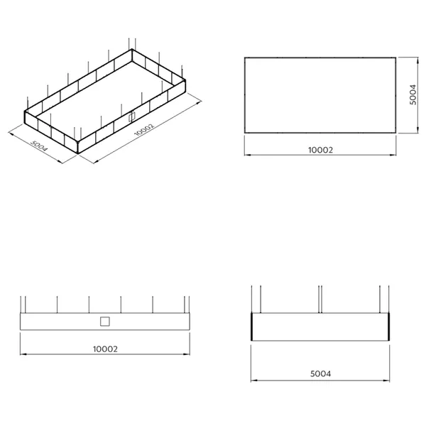 500x1000x100cm - Podwieszenie S4 S50 łączenie proste, grafika tekstylna, linki z mocowaniem