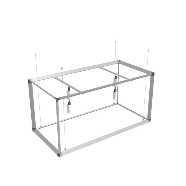 200x100x100cm - podwieszenie Fbox z podświetleniem LED - grafika tekstylna, linki z mocowaniem