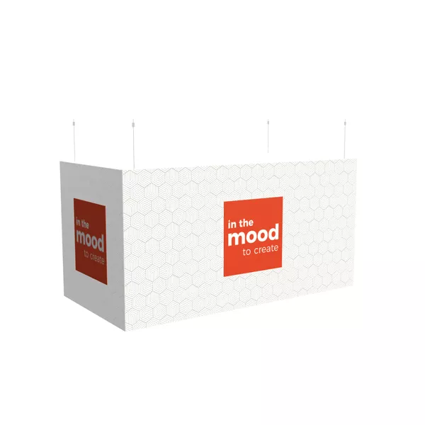 Cube suspendu – 100×100×100 cm – visuel sur tissu Decor Stretch [CLONE] [CLONE] [CLONE] [CLONE] [CLONE]