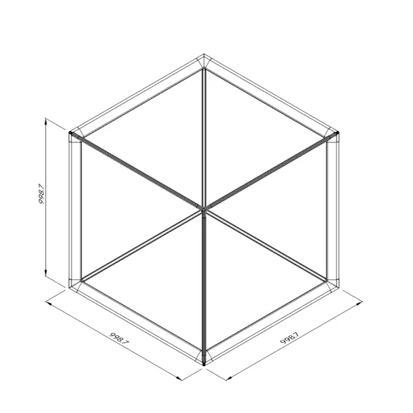 100x100x100cm - podwieszenie Fbox - grafika tekstylna, linki z mocowaniem