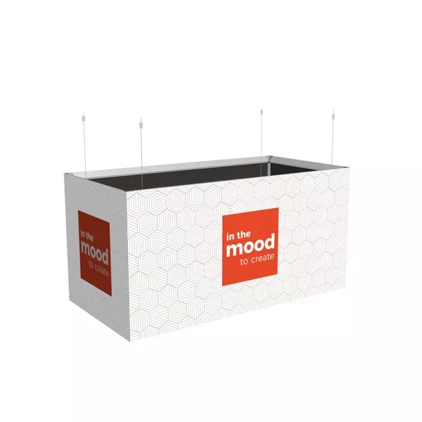 200x100x100cm - podwieszenie Fbox - grafika tekstylna, linki z mocowaniem