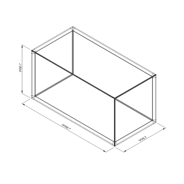 200x100x100cm - podwieszenie Fbox - grafika tekstylna, linki z mocowaniem