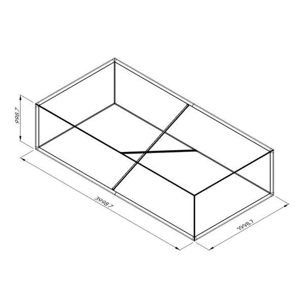400x200x100cm - podwieszenie Fbox - grafika tekstylna, linki z mocowaniem