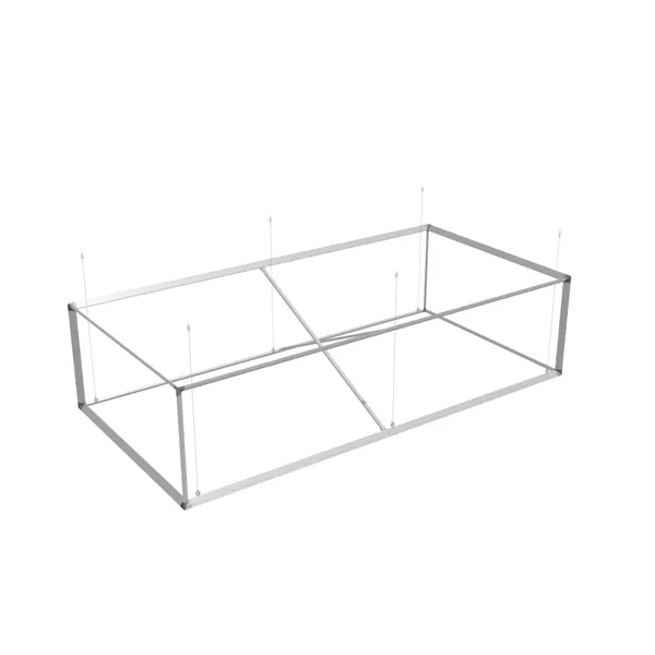 400x200x100cm - podwieszenie Fbox - grafika tekstylna, linki z mocowaniem