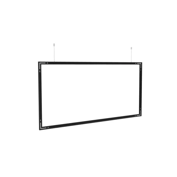 200x100cm - podwieszana rama S25, profil czarny, linki z mocowaniem