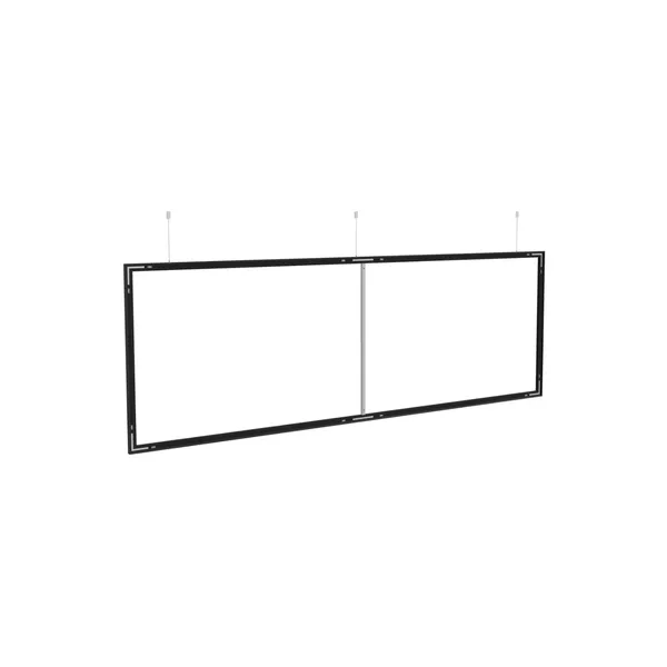 300x100cm - podwieszana rama S25, profil czarny, linki z mocowaniem