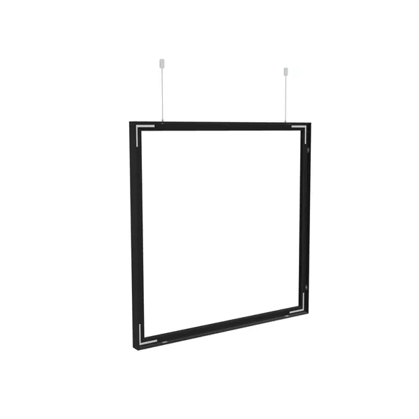 100x100cm - podwieszana rama S50D, profil czarny, linki z mocowaniem