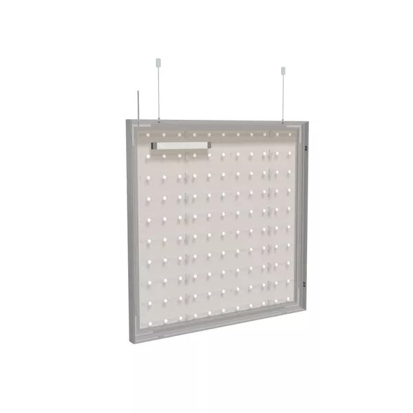 100x100cm - podwieszana rama S50T podświetlenie tylne LED, profil srebrny, linki z mocowaniem