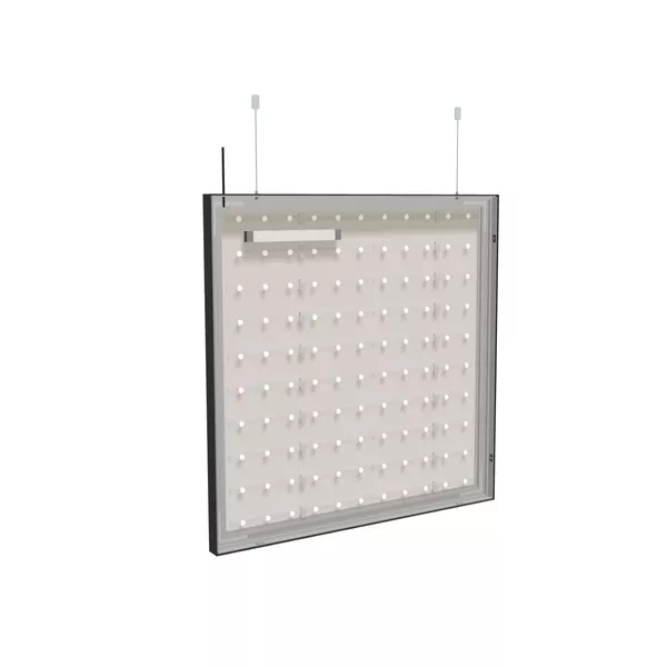 100x100cm - podwieszana rama S50T podświetlenie tylne LED, profil czarny, linki z mocowaniem
