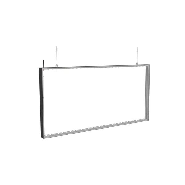 200x100cm - podwieszana rama S100D podświetlenie krawędziowe LED, profil czarny, linki z mocowaniem