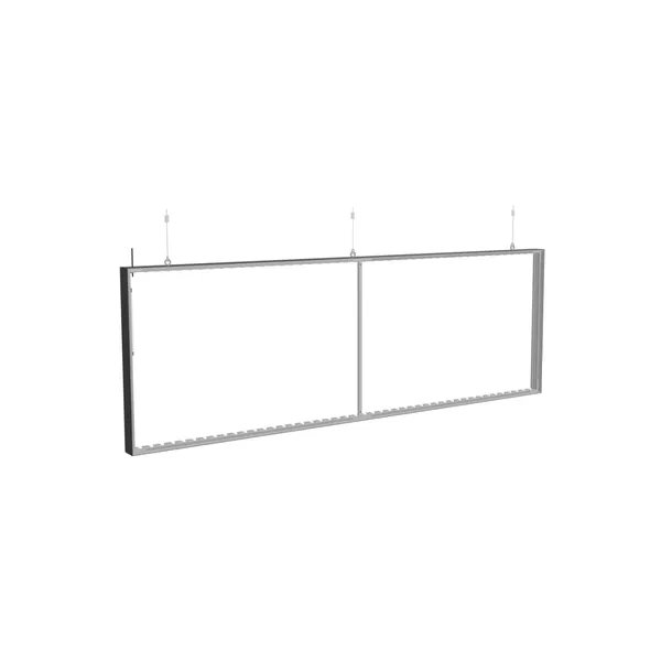 300x100cm - podwieszana rama S100D podświetlenie krawędziowe LED, profil czarny, linki z mocowaniem