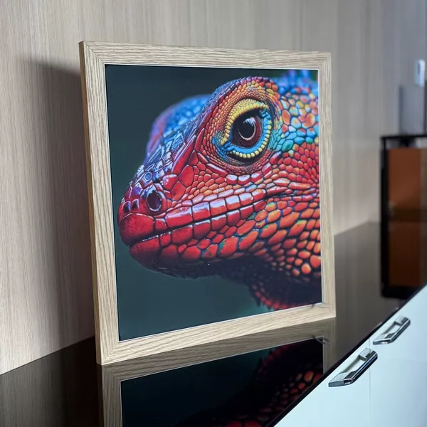 100x100cm - rama DECO S18, profil srebrny, dekor dąb 30x18mm