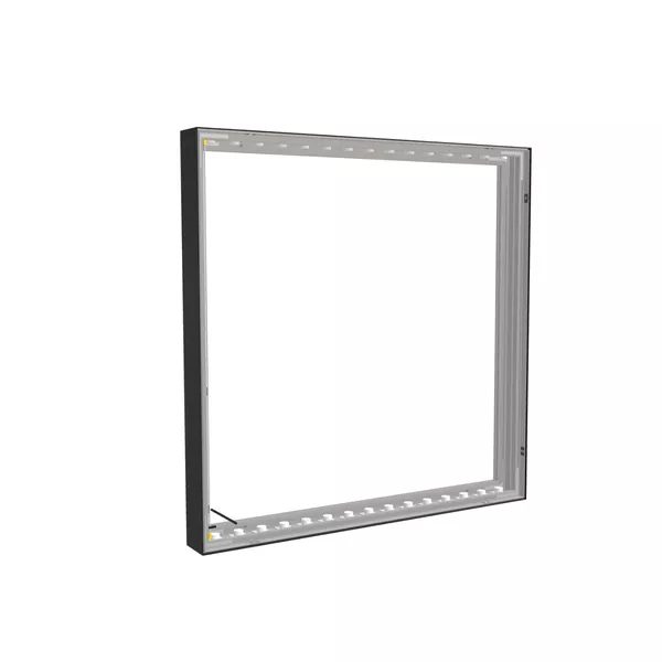 100x100cm - rama Outdoor S100T podświetlenie krawędziowe LED, profil czarny, blokada tkaniny
