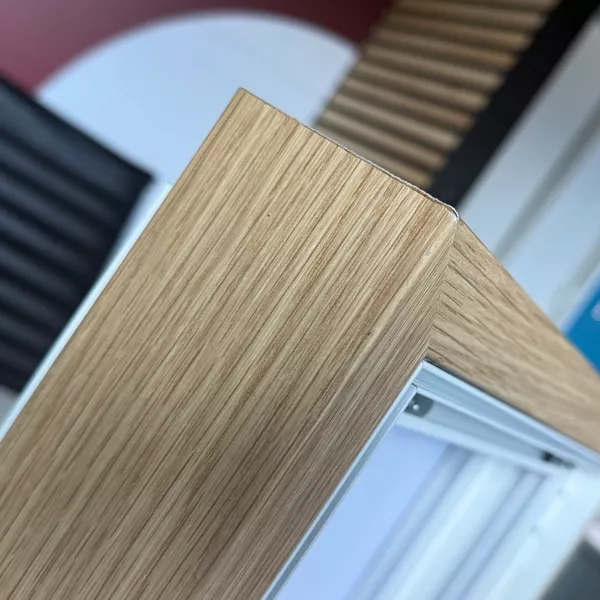 200x100cm - rama DECO S100T podświetlenie krawędziowe LED, dekor dąb 30x70mm, profil srebrny