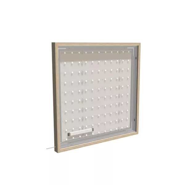 100x100cm - rama DECO S50T podświetlenie tylne LED, profil srebrny, dekor dąb 30x70mm