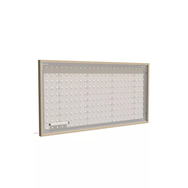 200x100cm - rama DECO S50T podświetlenie tylne LED, profil srebrny, dekor dąb 30x70mm