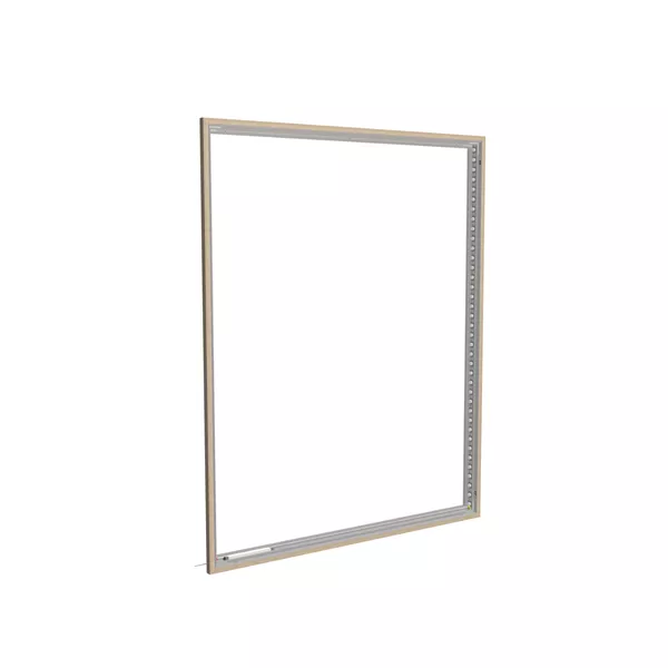 200x250cm - rama DECO S100T podświetlenie krawędziowe LED, dekor dąb 30x40mm, profil srebrny