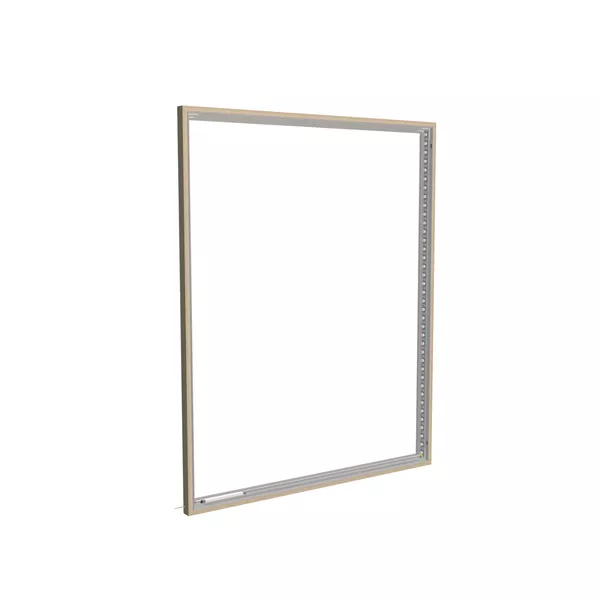 200x250cm - rama DECO S100T podświetlenie krawędziowe LED, dekor dąb 30x70mm, profil srebrny
