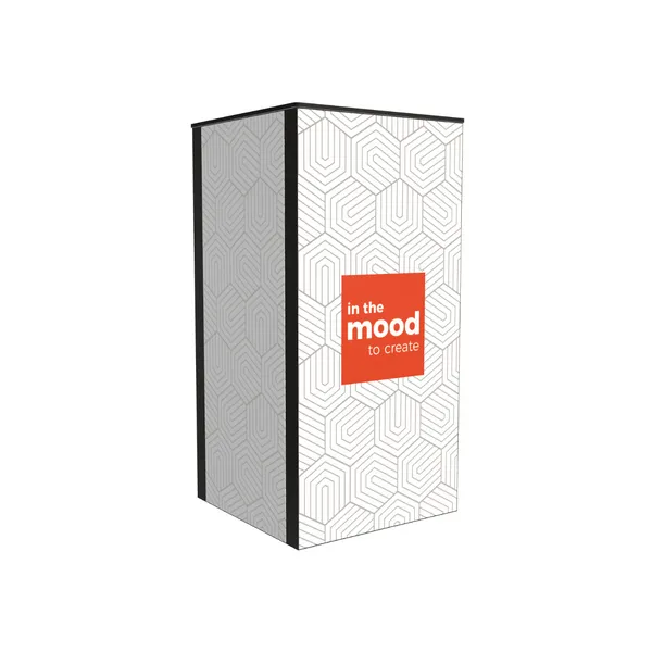 130x130x70cm - Podium Shelf, 4x Textile Frame S50T LED, Modular Cube Topper [CLONE]