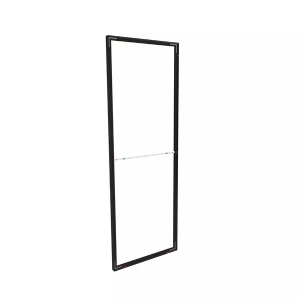 88x250cm - standard wall with upper exit Modularico M50, black profile