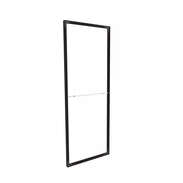 90x250cm - standard wall with upper exit Modularico M50, black profile