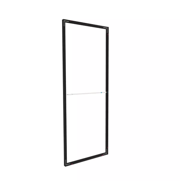 93x250cm - standard wall with upper exit Modularico M50, black profile