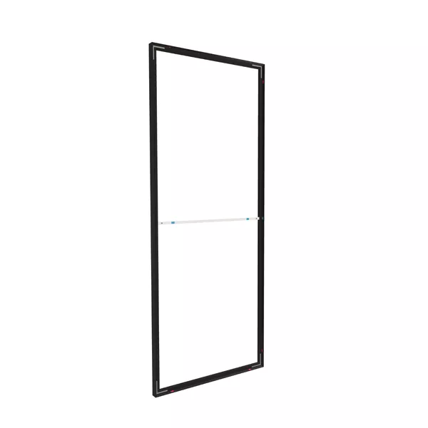 100x250cm - standard wall with upper exit Modularico M50, black profile