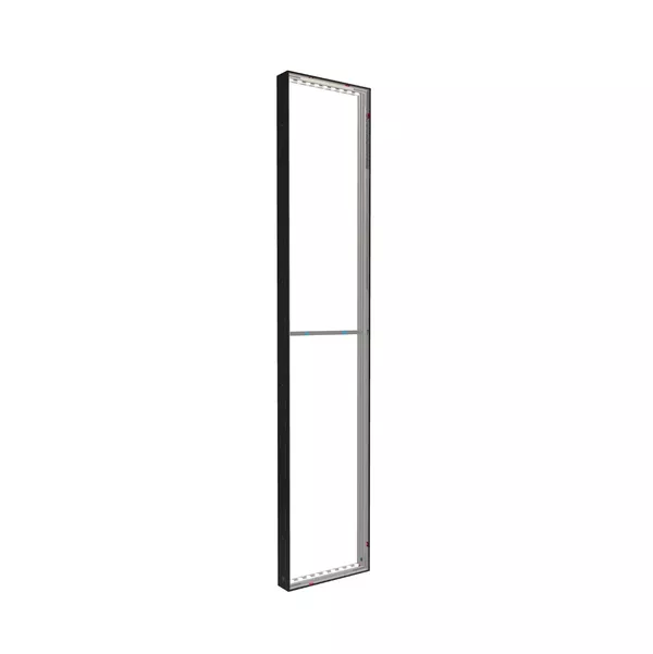 50x250cm - standard wall with upper exit Modularico M100LED, black profile