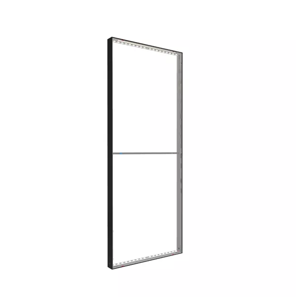 100x250cm - standard wall with upper exit Modularico M100LED, black profile