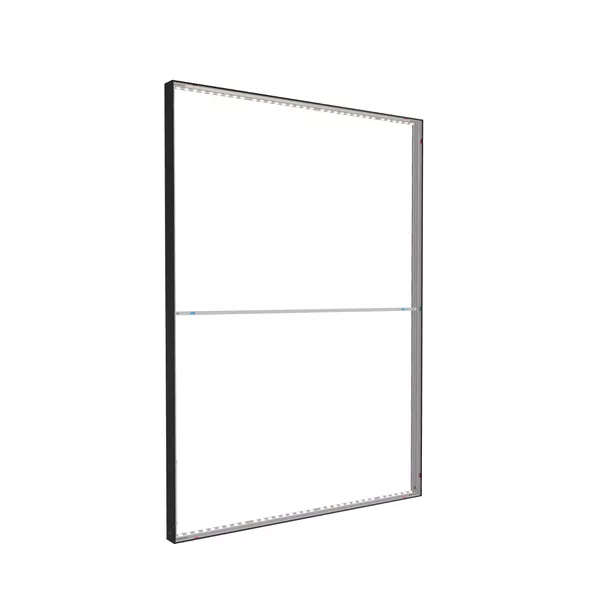 180x250cm - standard wall with upper exit Modularico M100LED, black profile