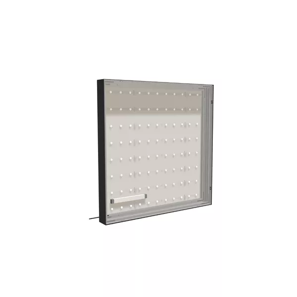 Cadre Murale S100T LED Arrière 100x100 cm, Profil Noir, Graphique en Tissu Samba ST