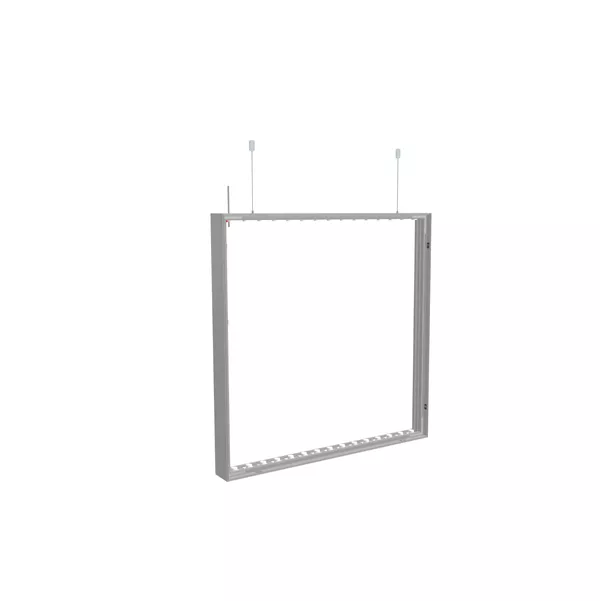 100x100cm - cadre suspendu sur câbles S100 LED, profil argenté