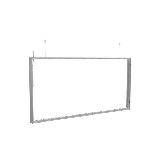 Hängender Rahmen S100D LED 200x100 cm, Silbernes Profil, Kabel