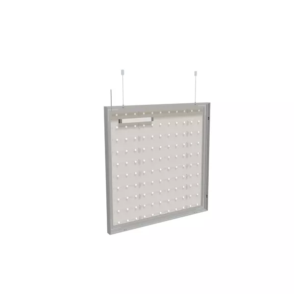 Hängender Rahmen S50T 100x100 cm, Silbernes Profil, LED