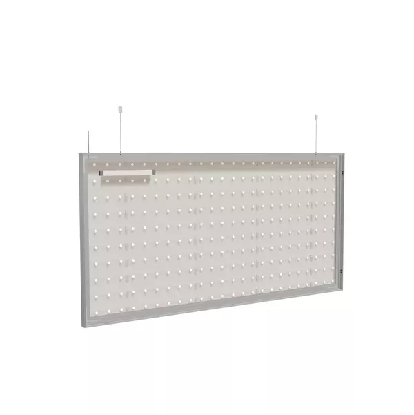 200x100cm - cadre S50T LED suspendu par câbles, profil argenté