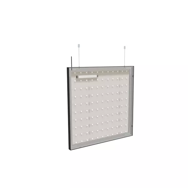 Cadre Suspendu S50T 100x100 cm, Profil Noir, LED