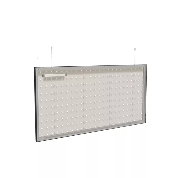 200x100cm - cadre S50T LED suspendu par câbles, profil noir