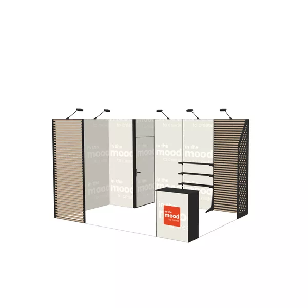 Modularico M50, Layout L, 300x200 cm, LED Lights, Storage Area, Faro Shelf, Counter [CLONE] [CLONE] [CLONE] [CLONE]