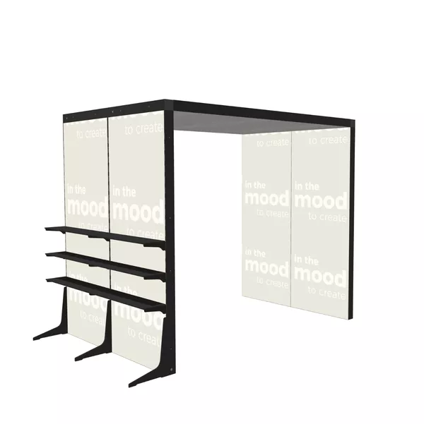 Modularico BRIDGE M100LED, 300x260x200 cm, 2x Faro Shelves on External Walls